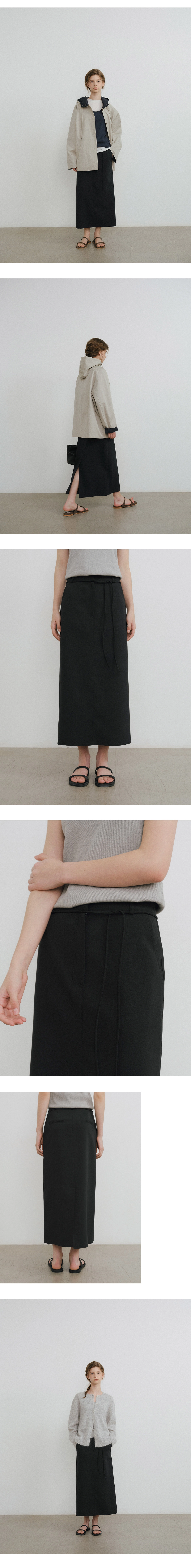 H-line string long skirt_2colors