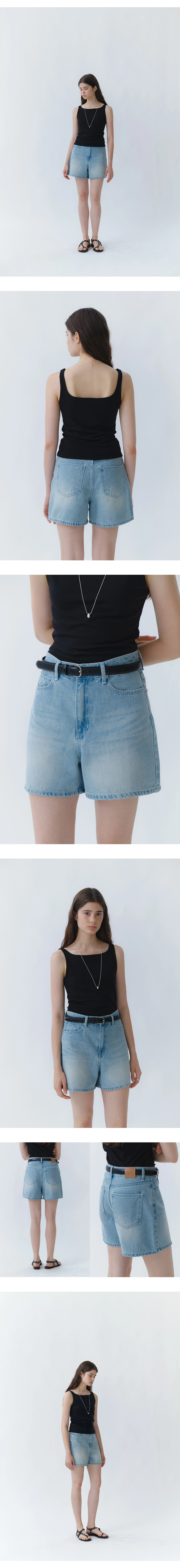 Jamie half denim pants_2colors