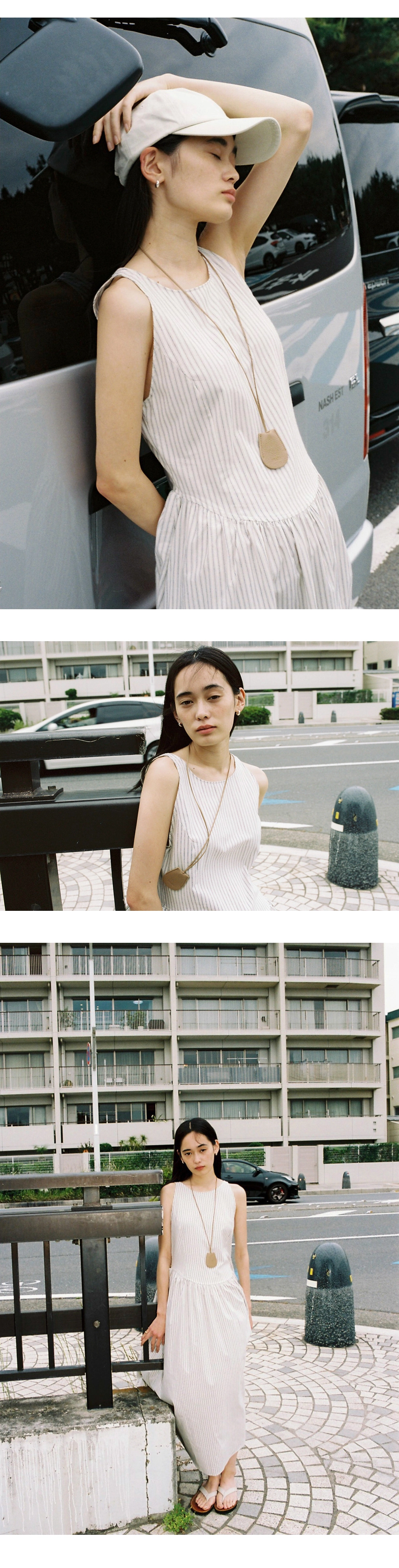 [연무드 착용] Stripe sleeveless long dress_2colors