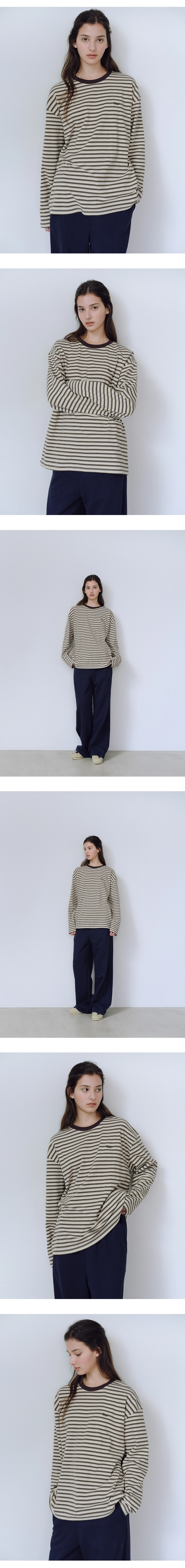 Multi stripe overfit t-shirt_2colors