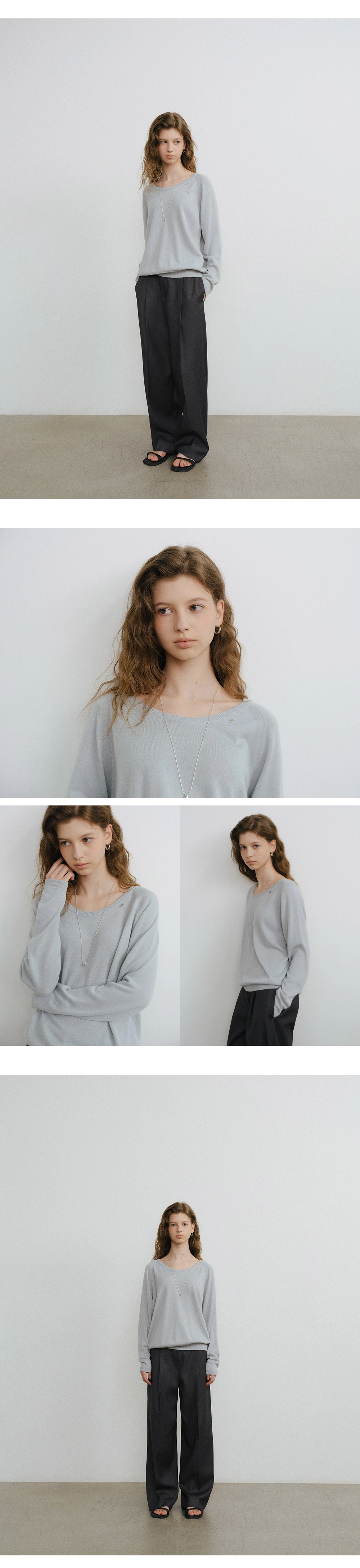 Peony wool U-neck knit_4colors