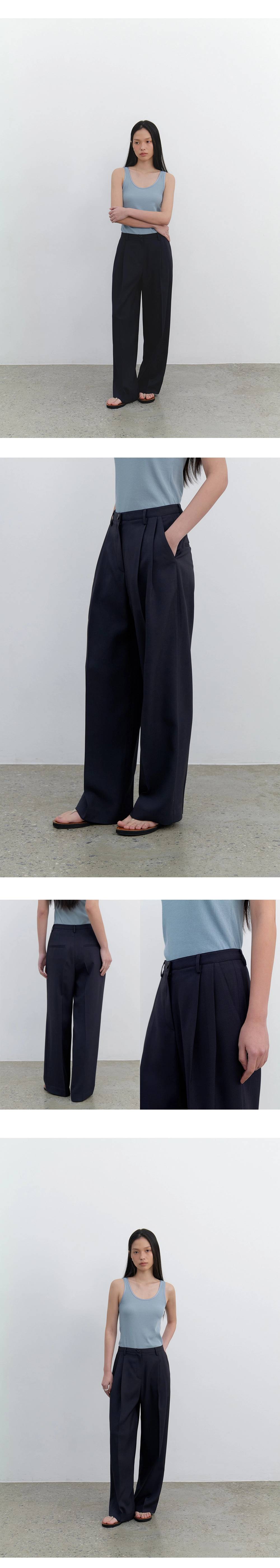 Jules two-tuck wide slacks_2colors