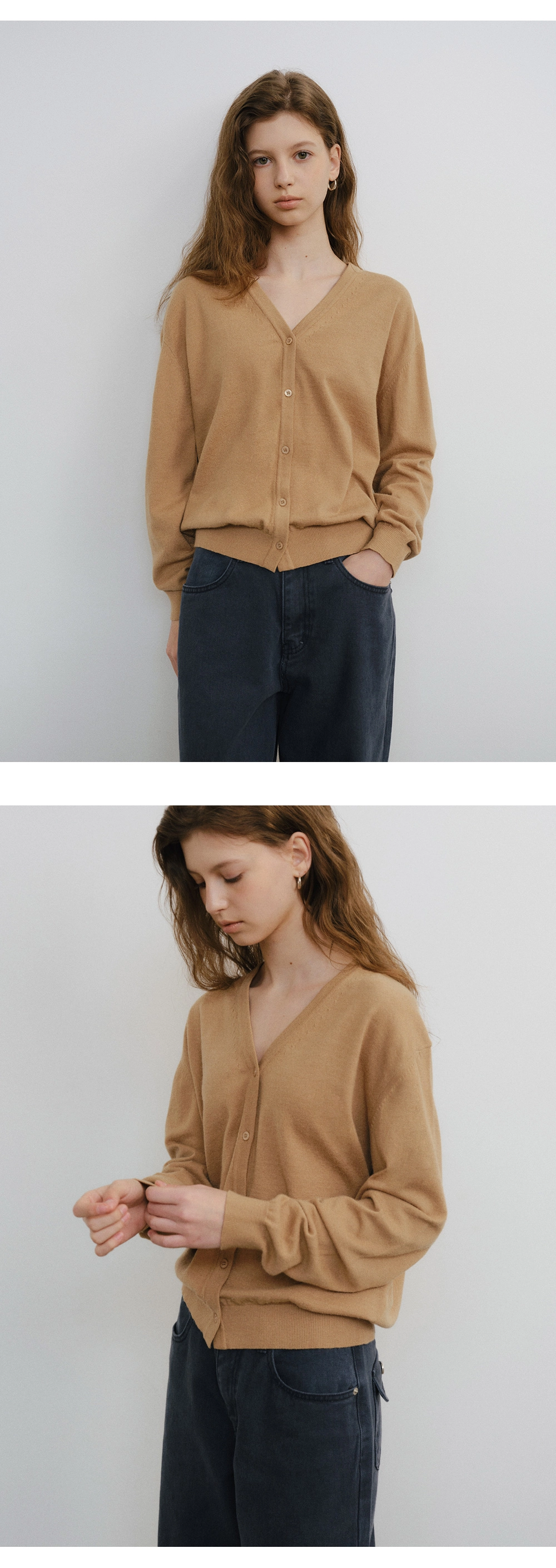 Washable V-neck cardigan_7colors