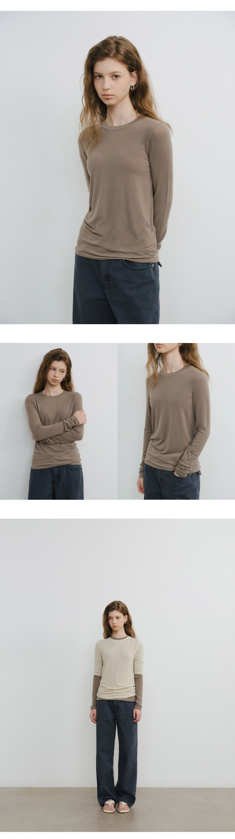 Layered tencel t-shirt_4colors