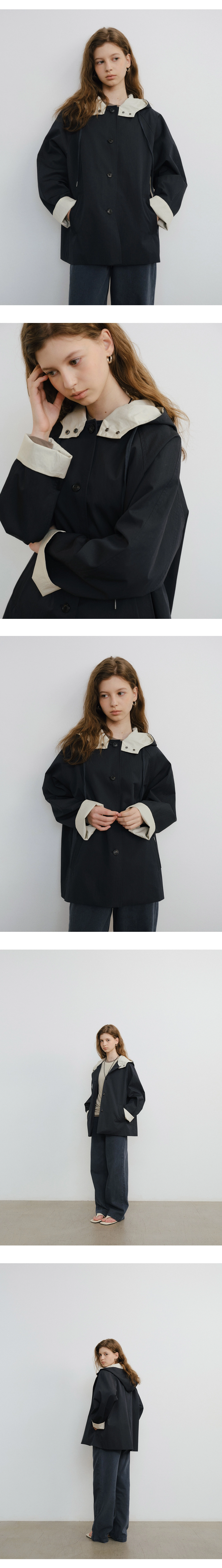 River hooded half jumper_2colors
