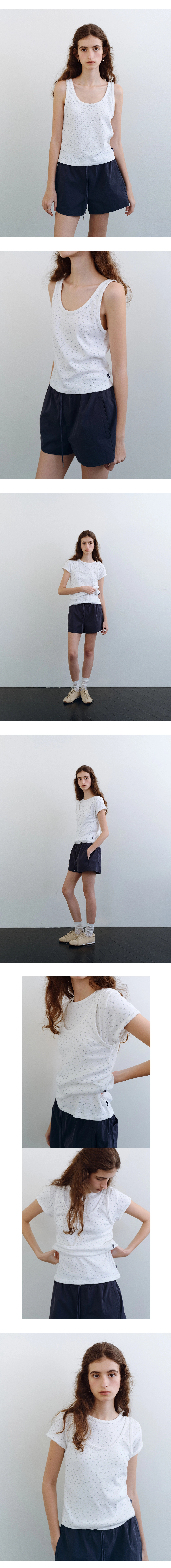 Flower eyelet sleeveless_2colors
