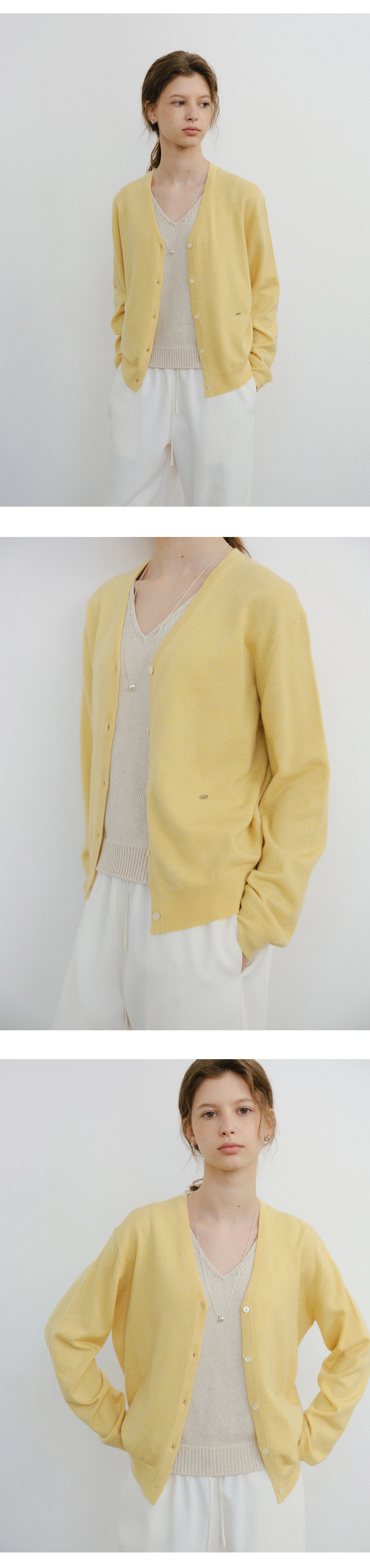 Washable V-neck cardigan_7colors