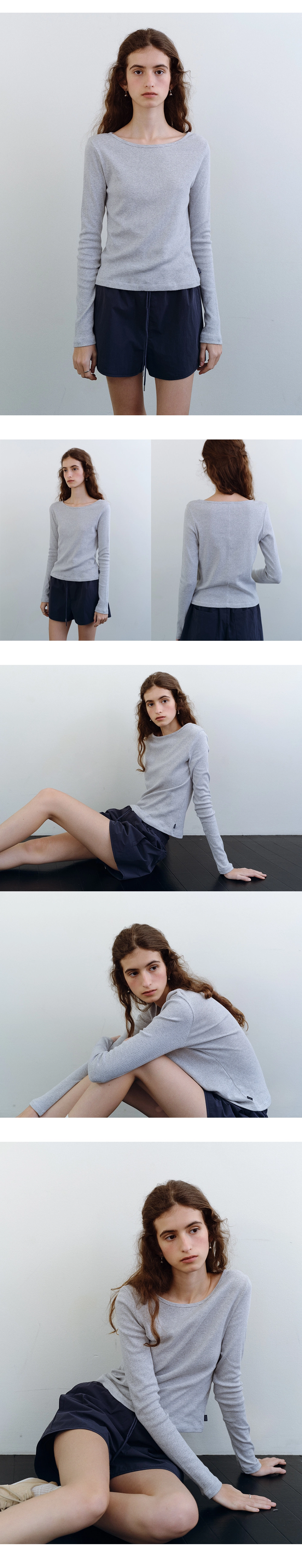 Stripe boatneck t-shirt_3colors