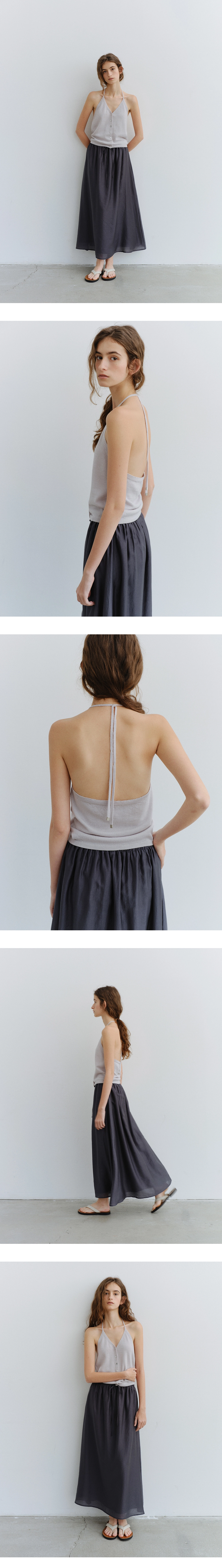 Monet halter neck knit top_3colors