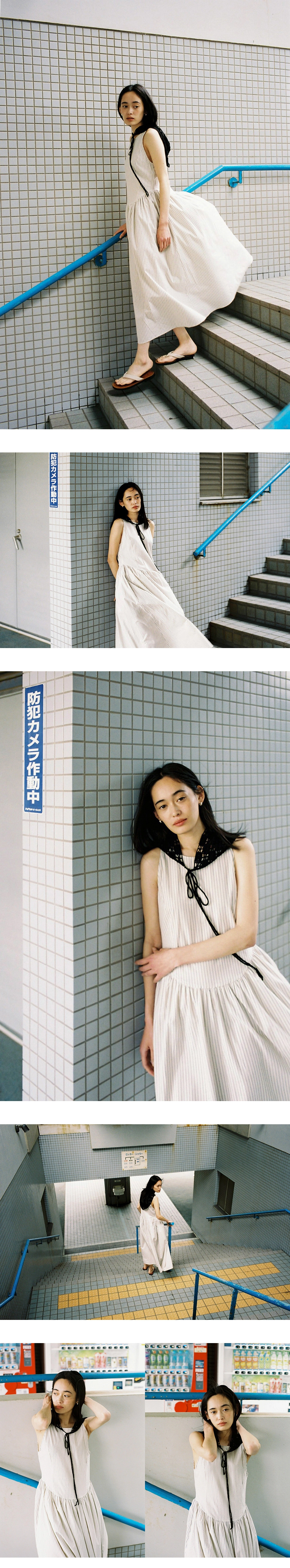 [연무드 착용] Stripe sleeveless long dress_2colors