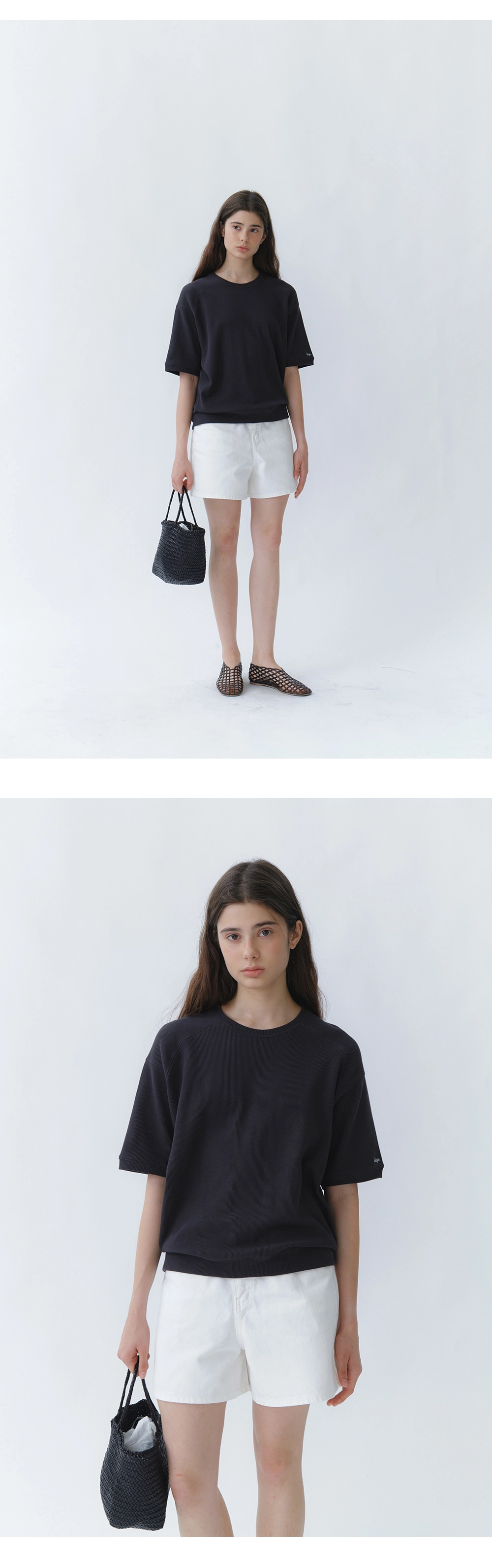 Jamie half denim pants_2colors