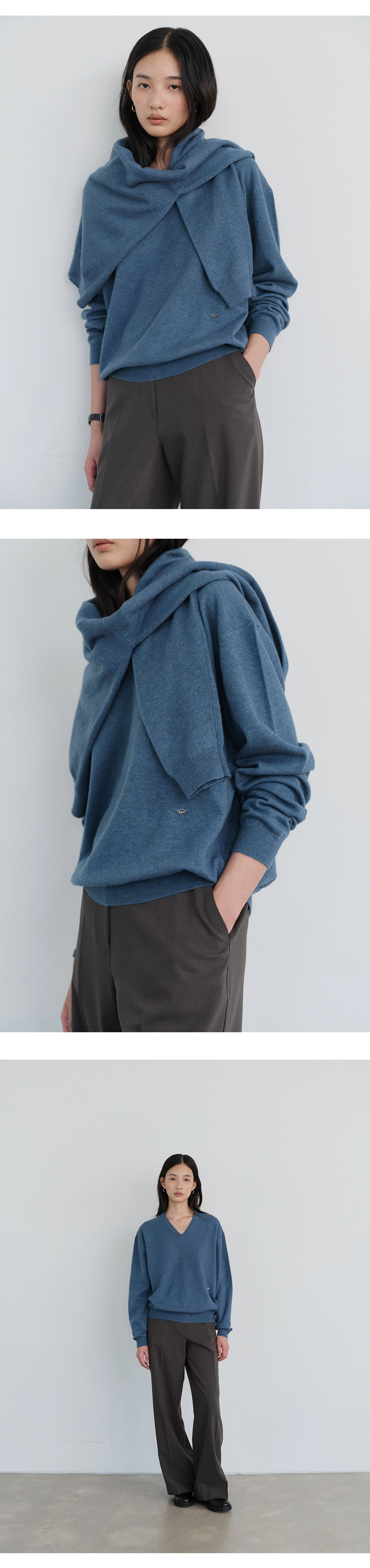 Washable V-neck cardigan_7colors