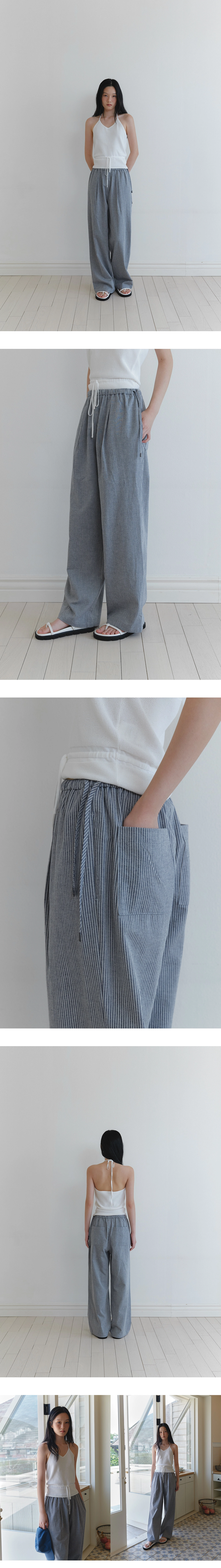 Summer stripe string pants_2colors