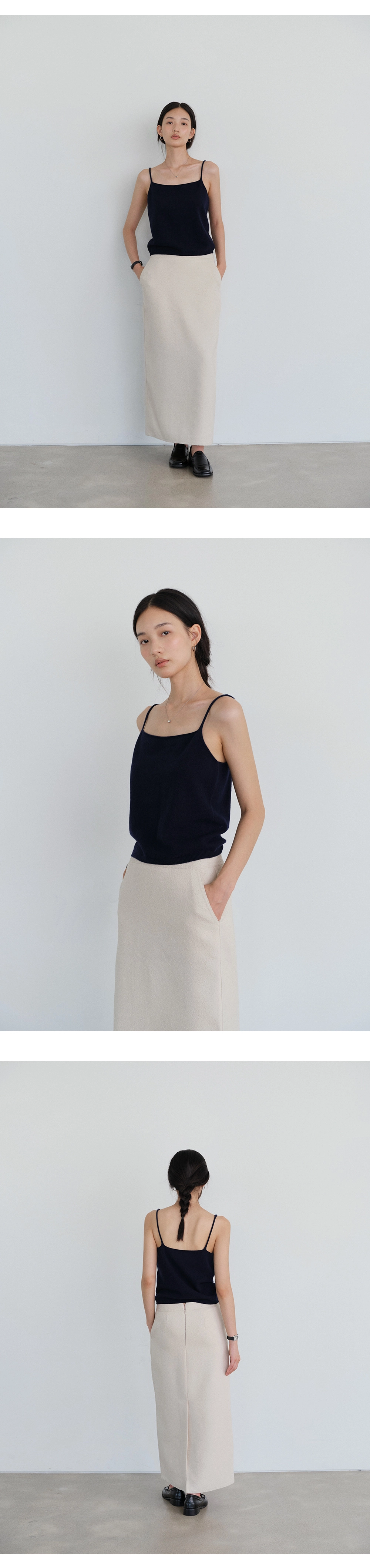 Yak wool V-neck knit&sleeveless SET_3colors