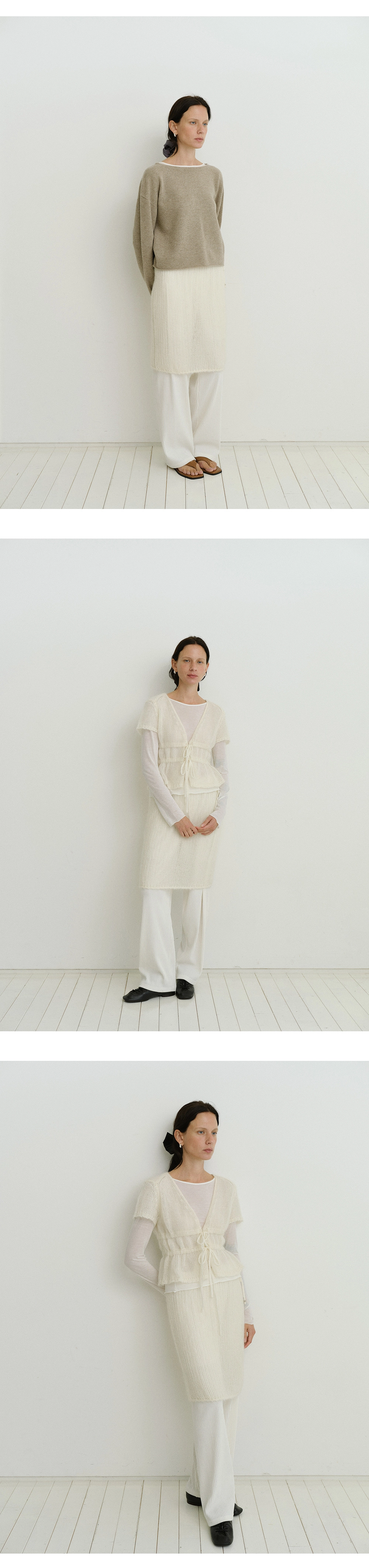 Vertical banding pants_2colors