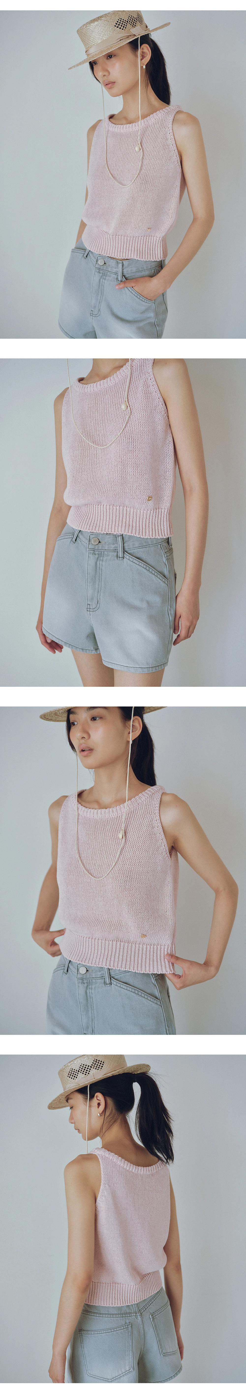 [사이즈 추가] Paper boatneck knit sleeveless