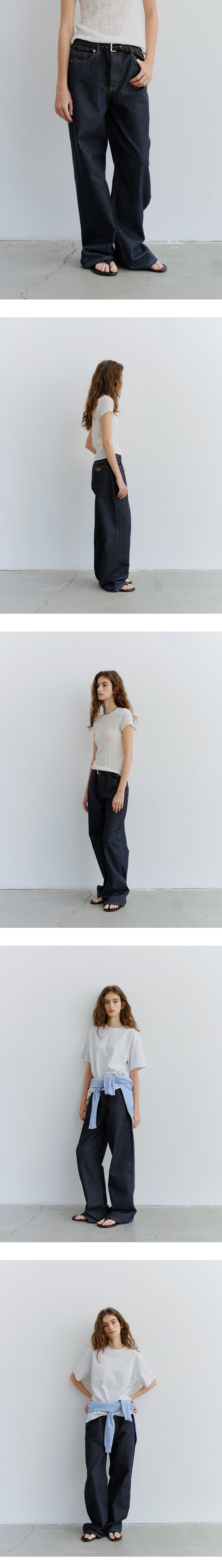 Nonfade raw wide denim