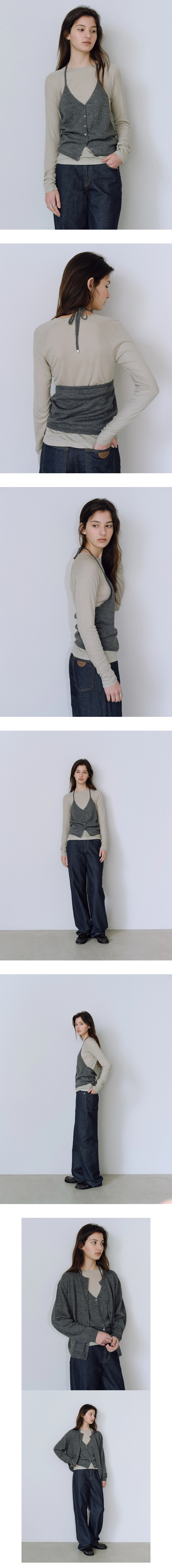 Monet halter neck knit top_3colors