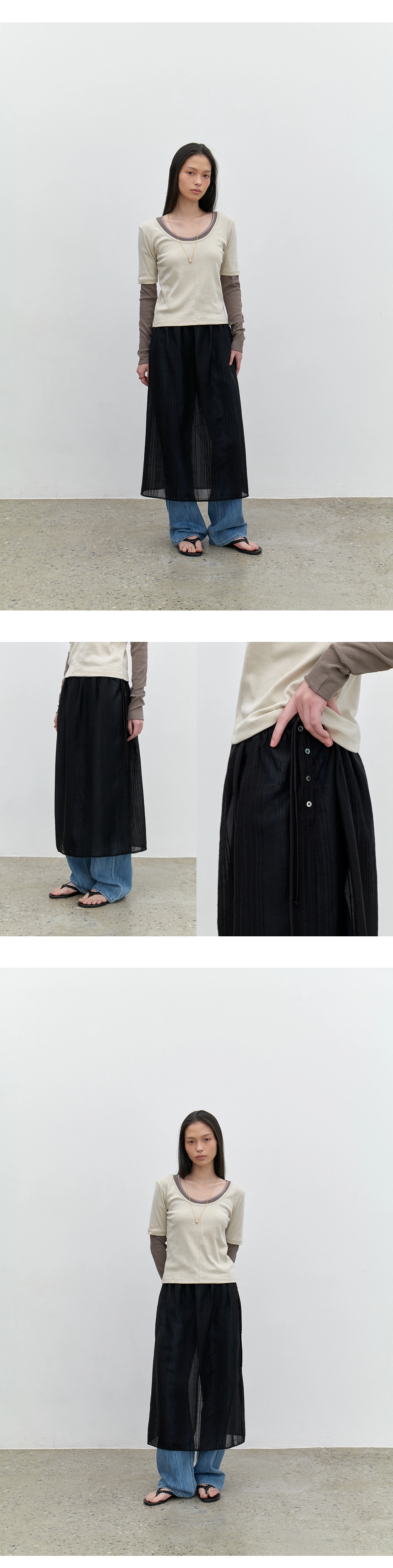 [주리, 박소령, 유이수 착용] Daisy layered skirt set_2colors