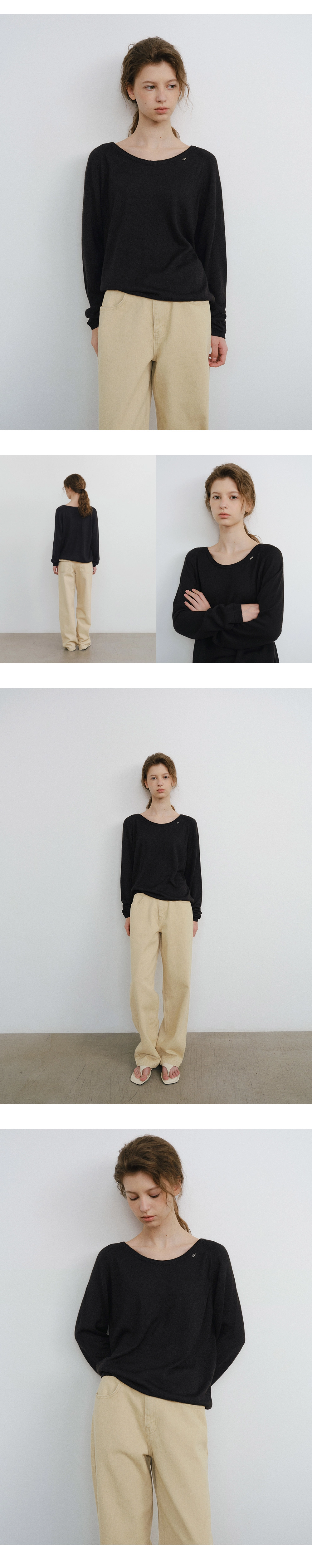Peony wool U-neck knit_4colors