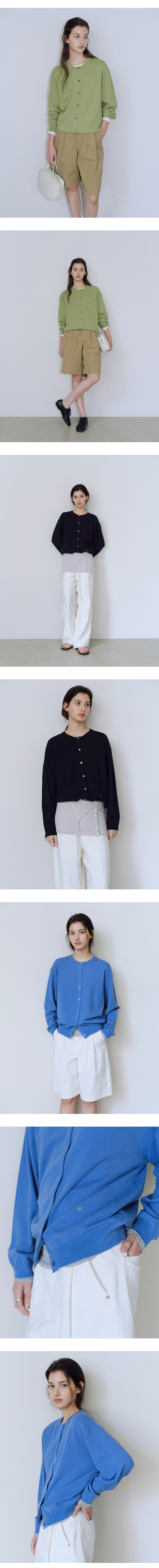 [set] Washable round knit & cardigan set_9colors