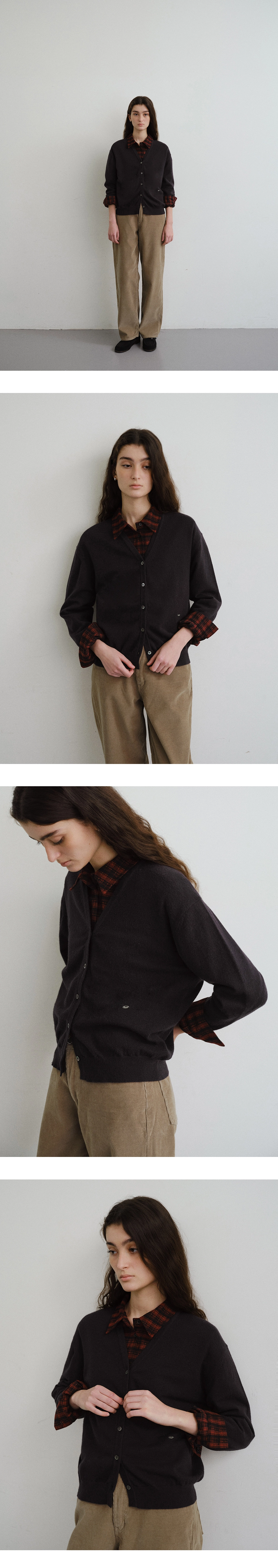 Washable V-neck cardigan_7colors