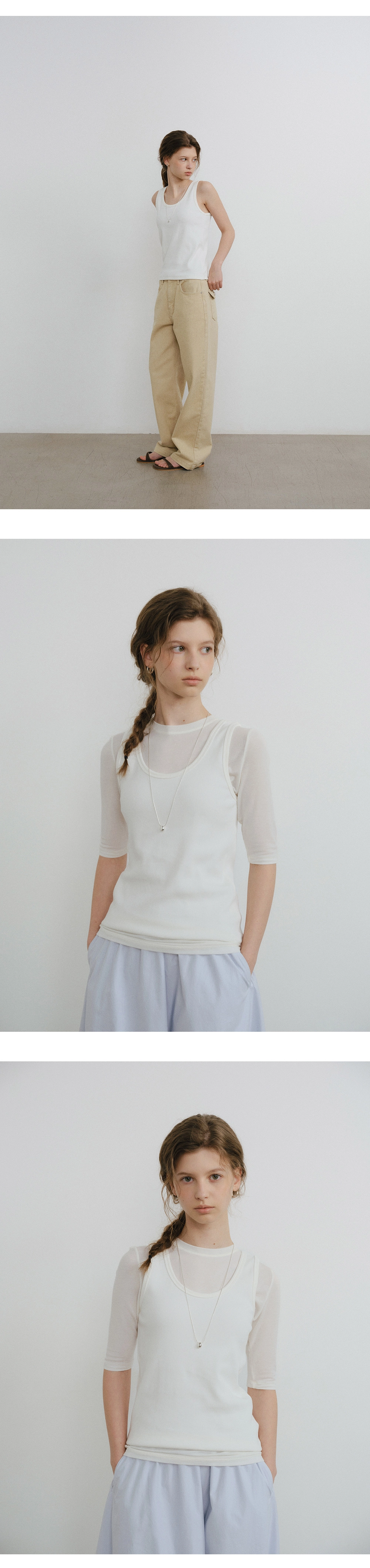 Bake ribbed sleeveless_4colors