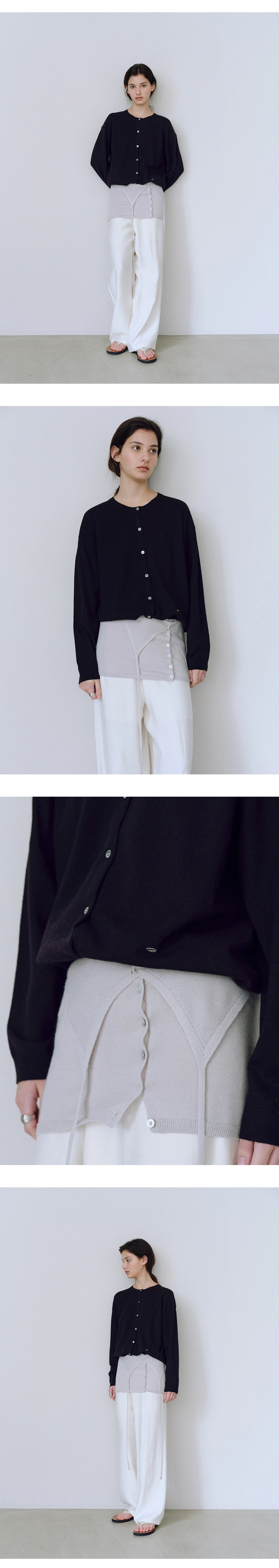 Washable round cardigan_5colors