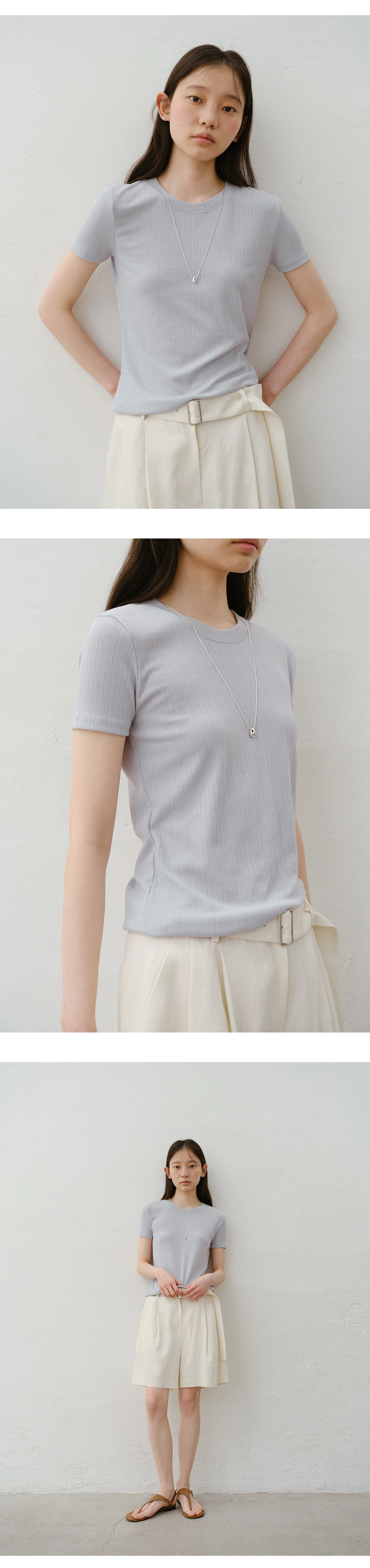 Vicky slim half t-shirt_4colors