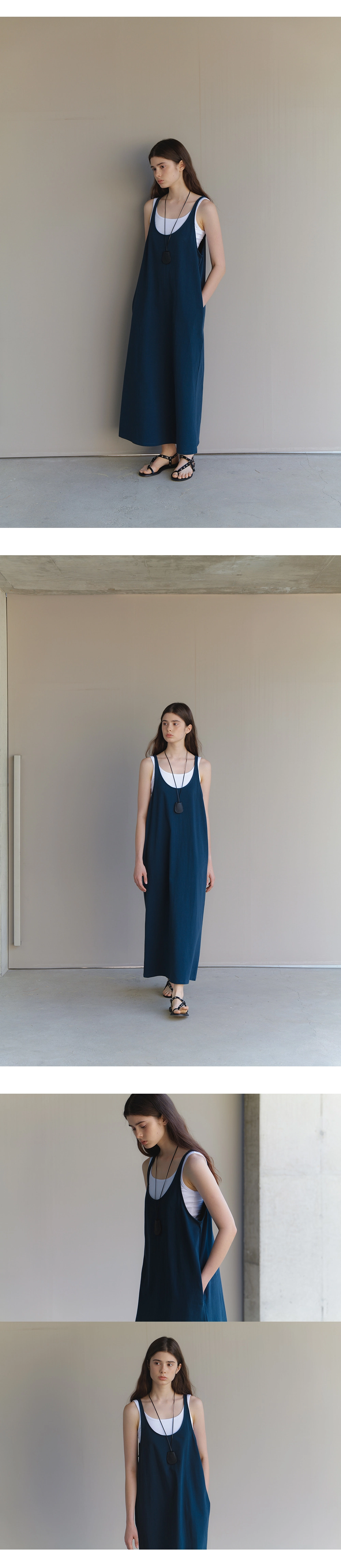 Dove cotton sleeveless dress_3colors