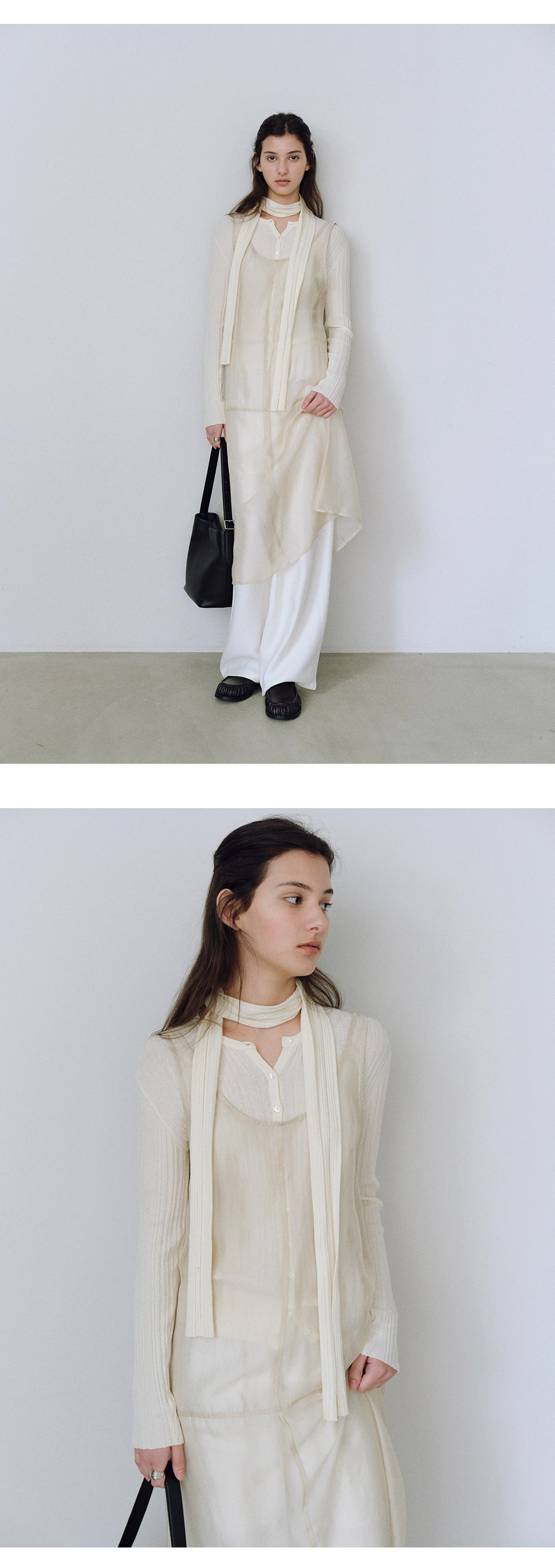 Elite scarf cardigan set_3colors
