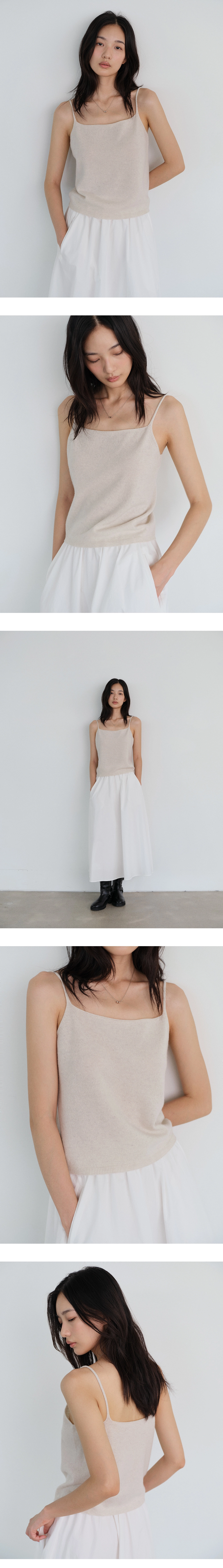 Yak wool V-neck knit&sleeveless SET_3colors