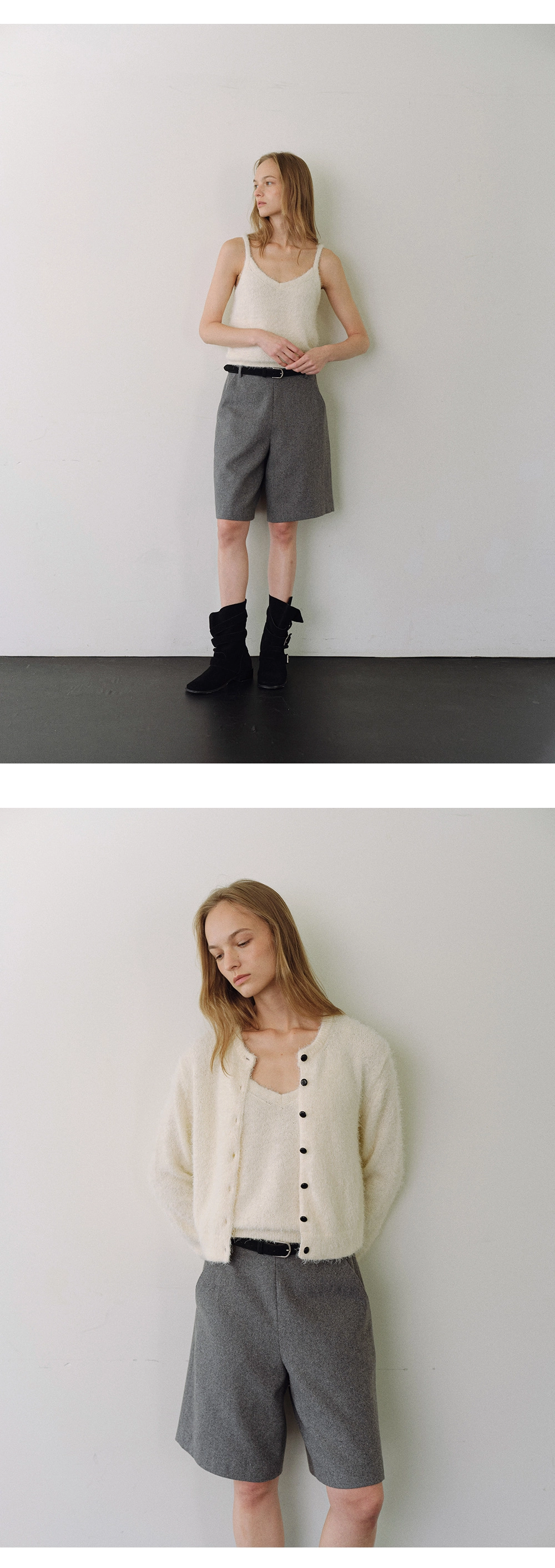 Wool bermuda pants_2colors