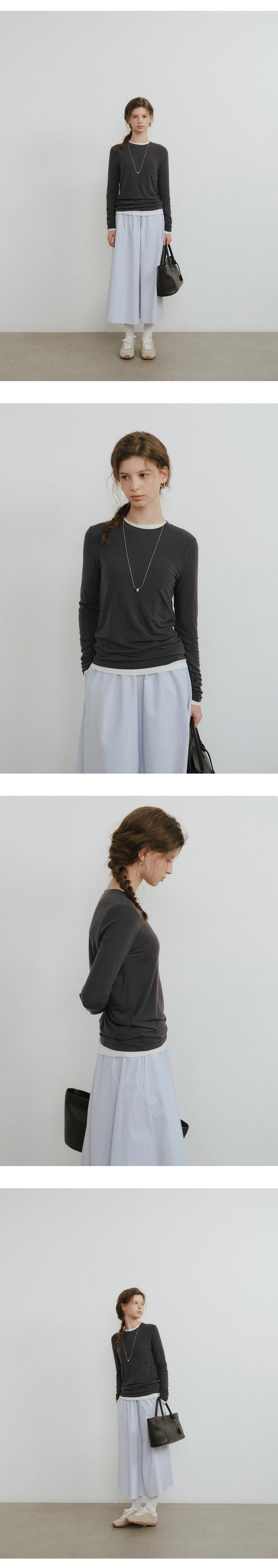 Layered tencel t-shirt_4colors
