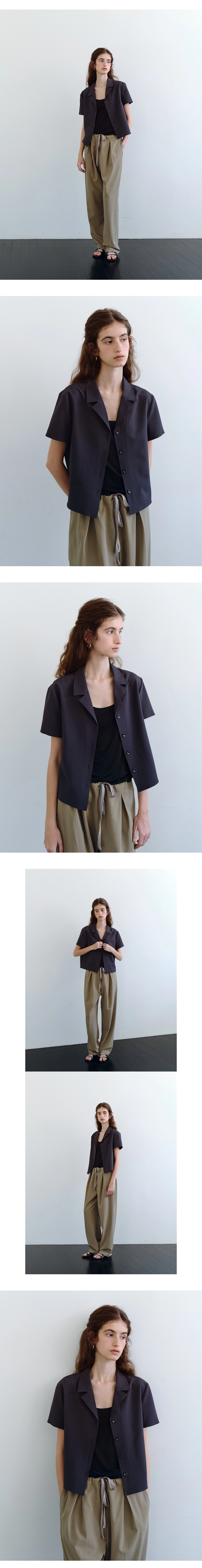 Catherine open collar blouse_2colors