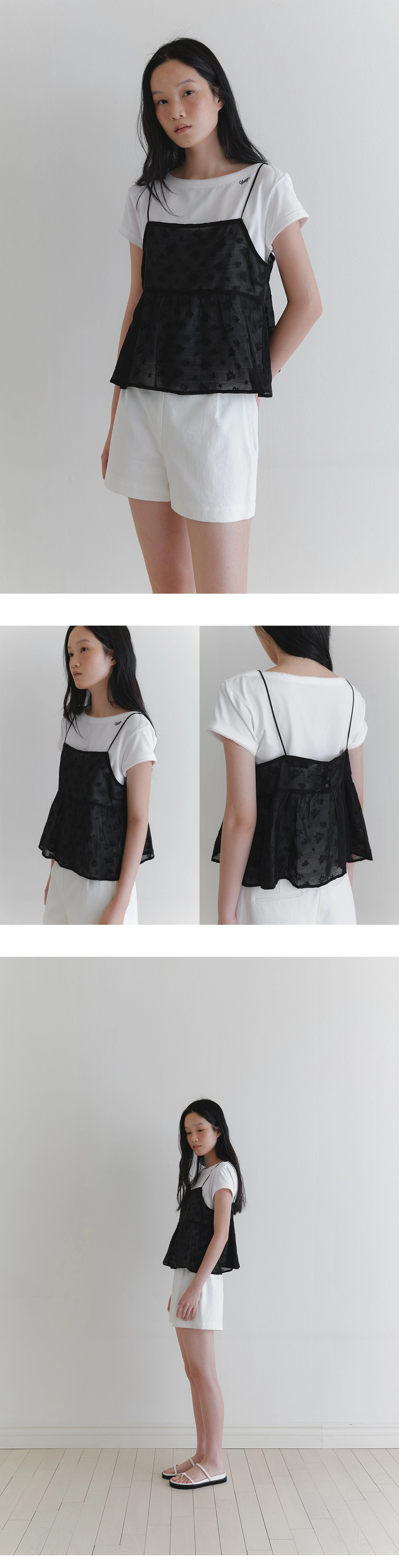 Flower sheer bustier_2colors