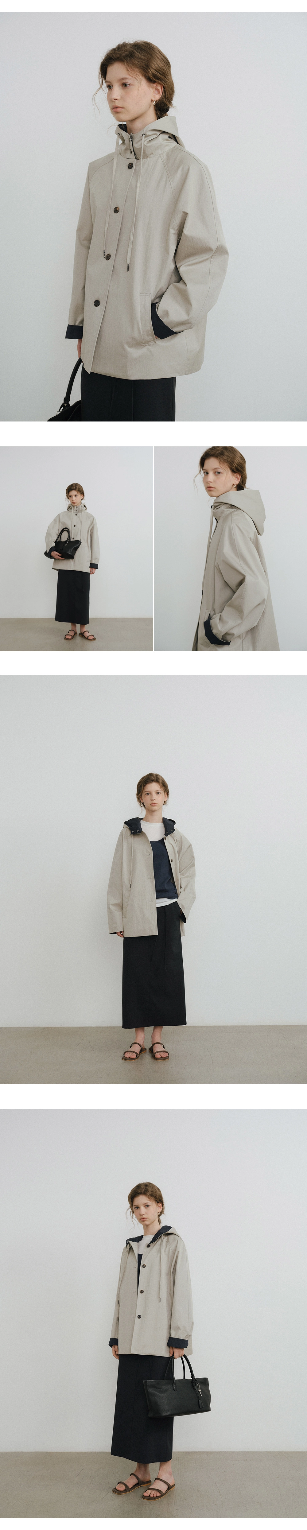 River hooded half jumper_2colors