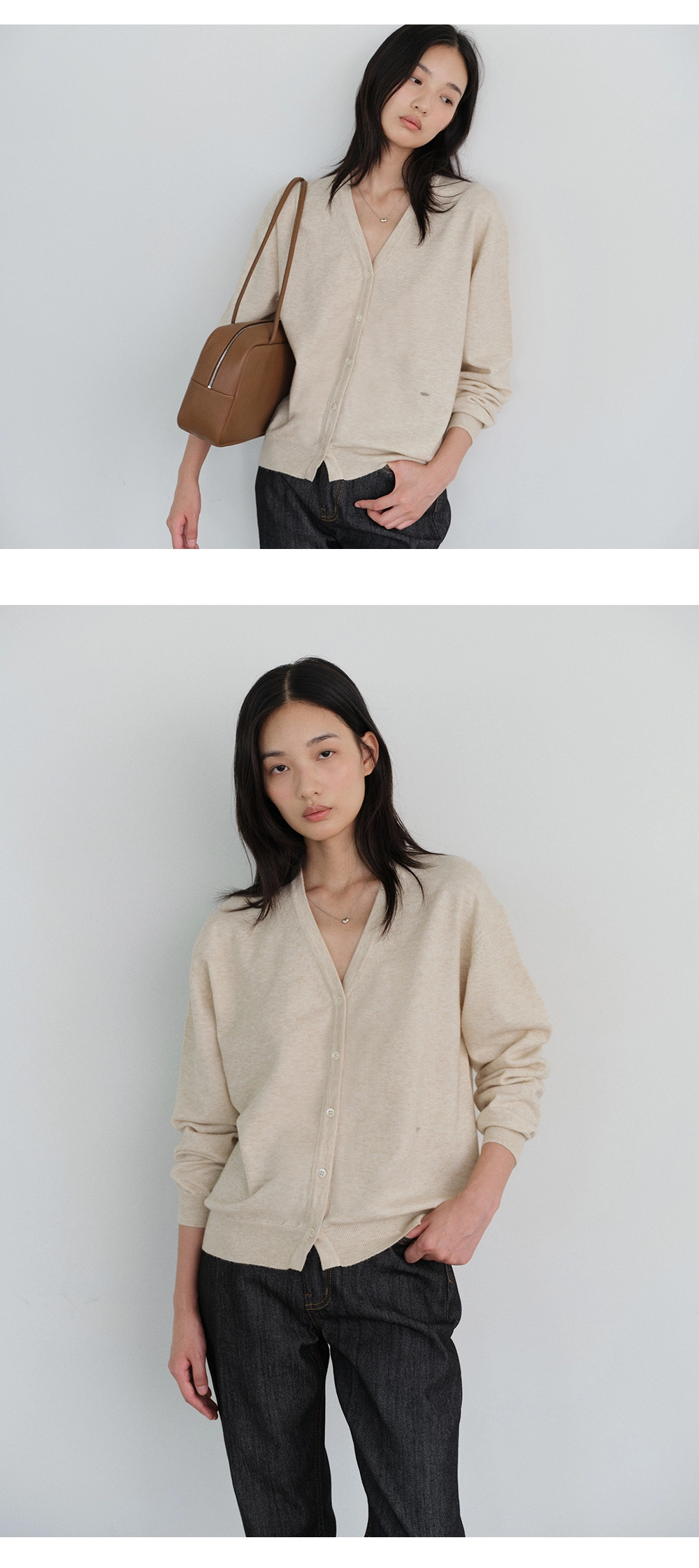 Washable V-neck cardigan_7colors