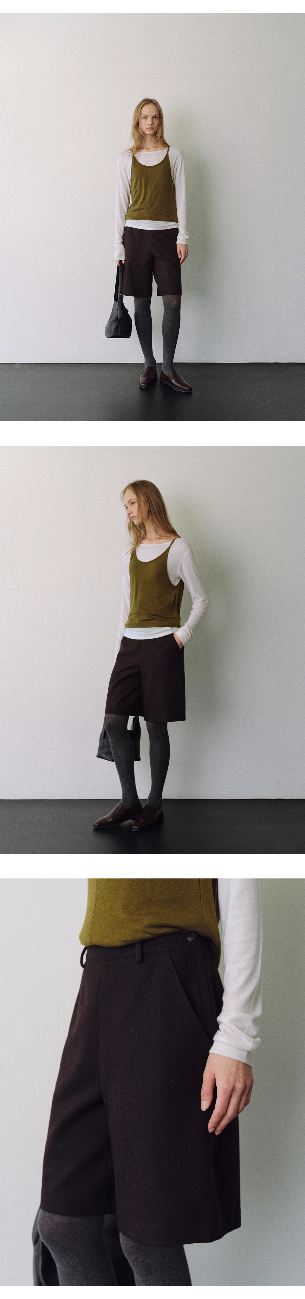 Wool bermuda pants_2colors