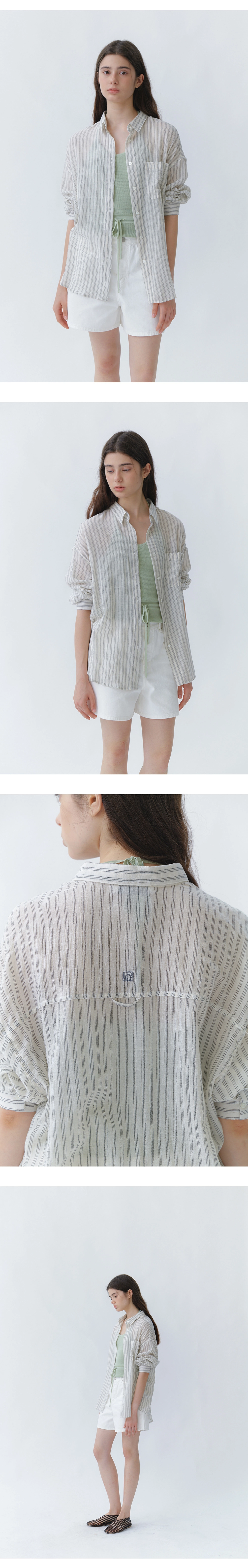 Airy loose sheer shirt_3colors