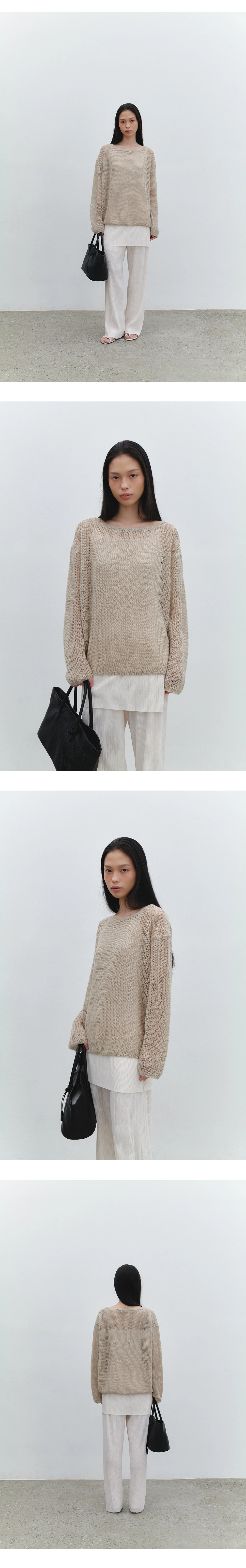 [주리, 박소령, 서지연 착용] Paper boatneck loose knit_3colors
