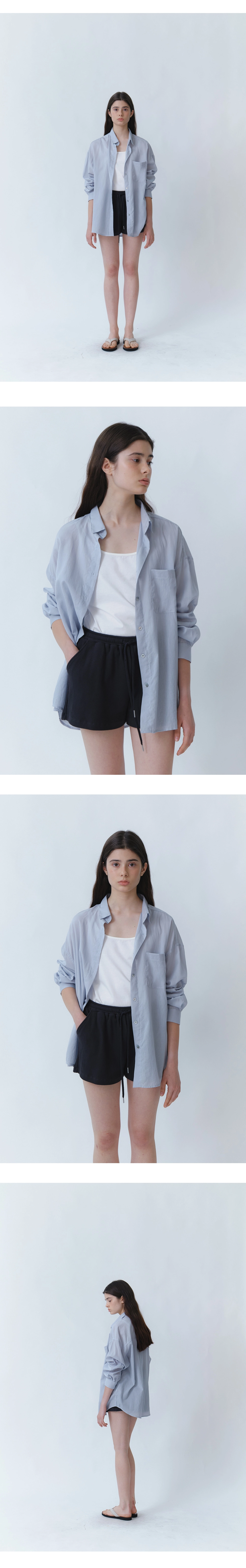 Airy loose sheer shirt_3colors