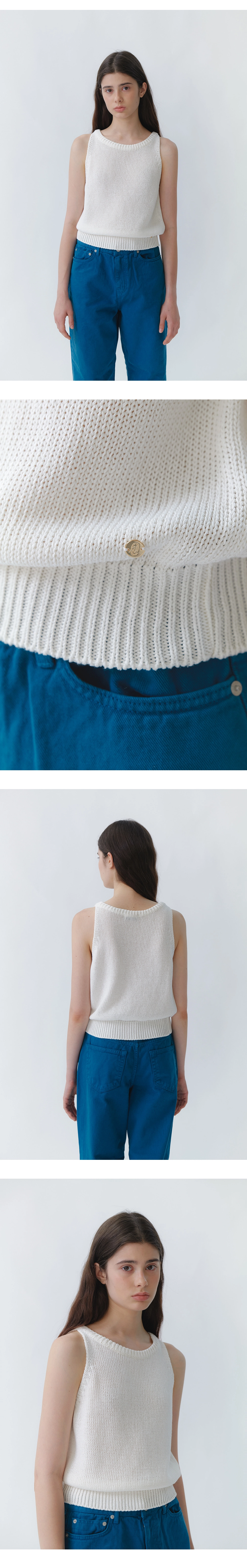 [사이즈 추가] Paper boatneck knit sleeveless