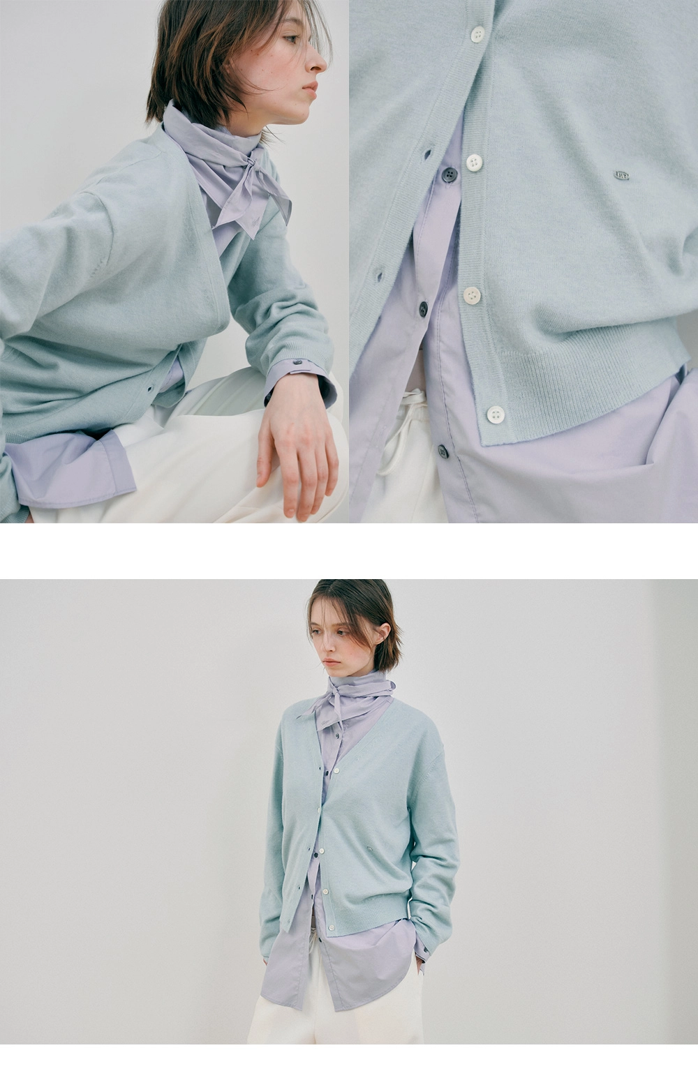 Washable V-neck cardigan_7colors