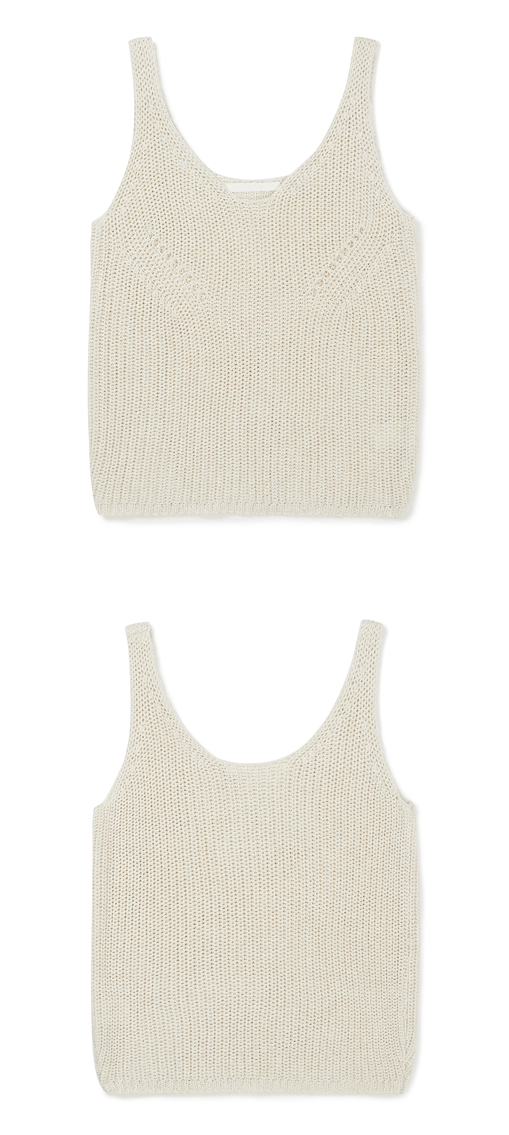 23SU V-NECK SLEEVELESS KNIT / ECRU