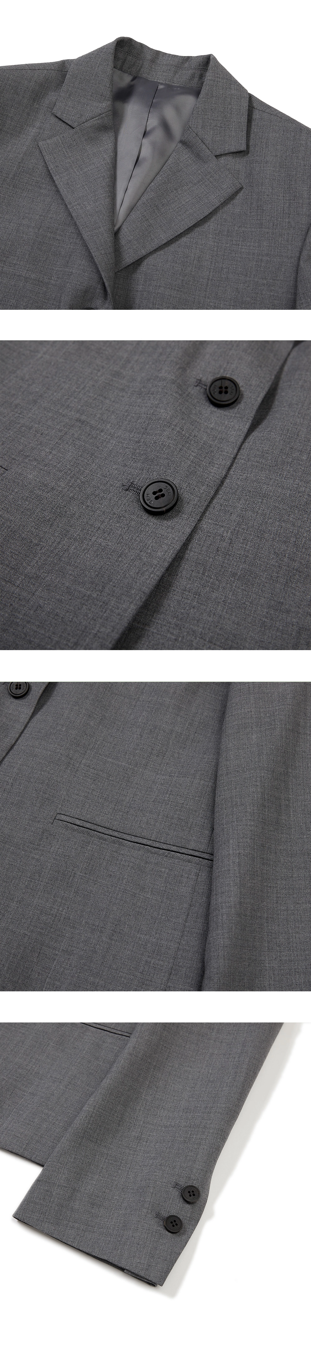 23SP WOOL 3-BUTTON JACKET GREY