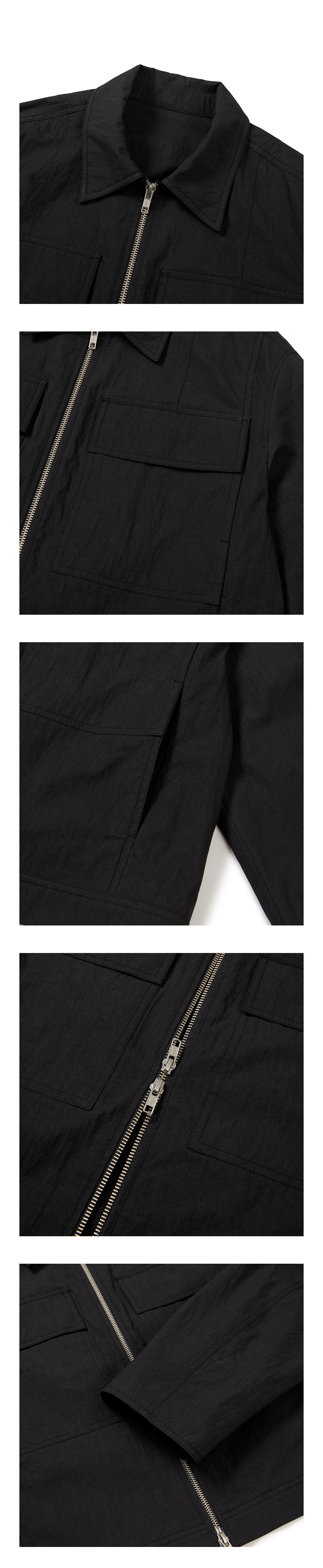 24SP POCKET ZIP-UP JUMPER / BLACK