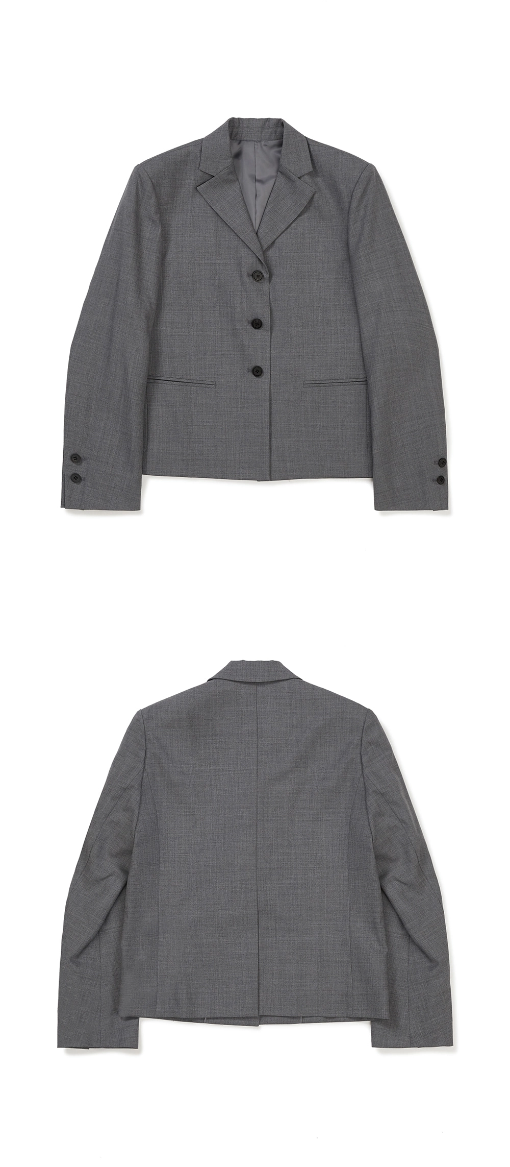 23SP WOOL 3-BUTTON JACKET GREY