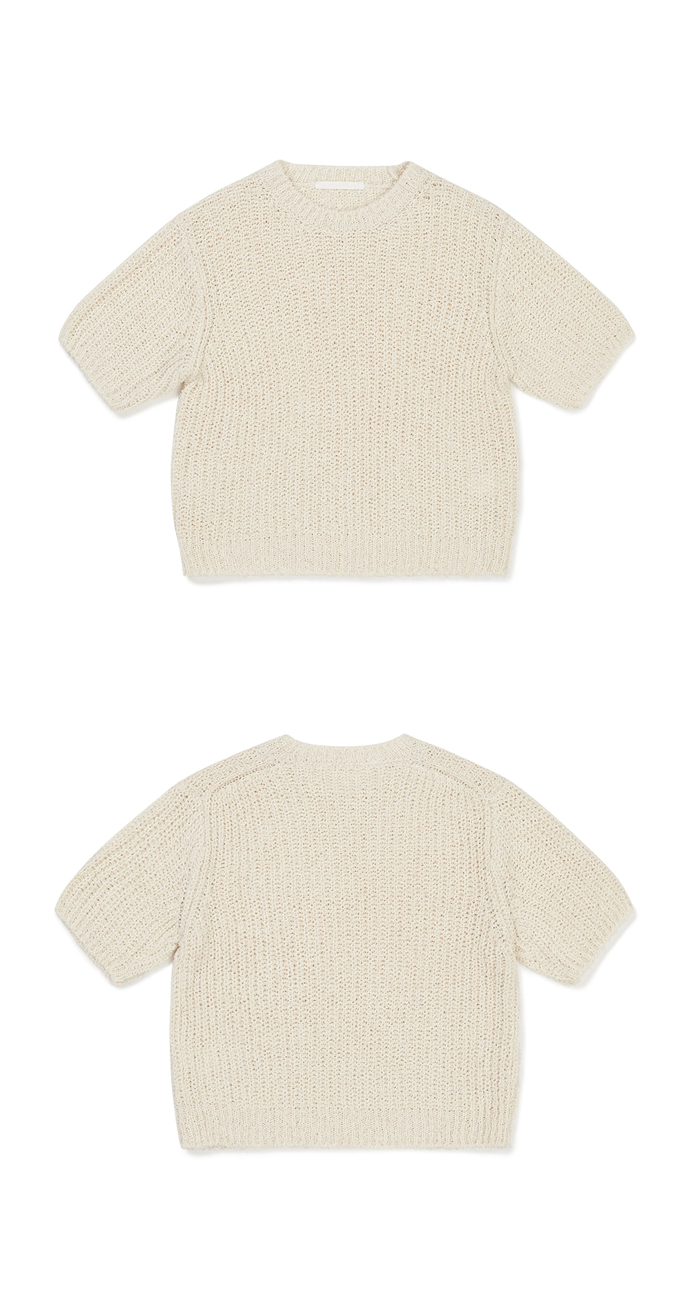 23SP TAIL YARN HALF SLEEVE KNIT / ECRU