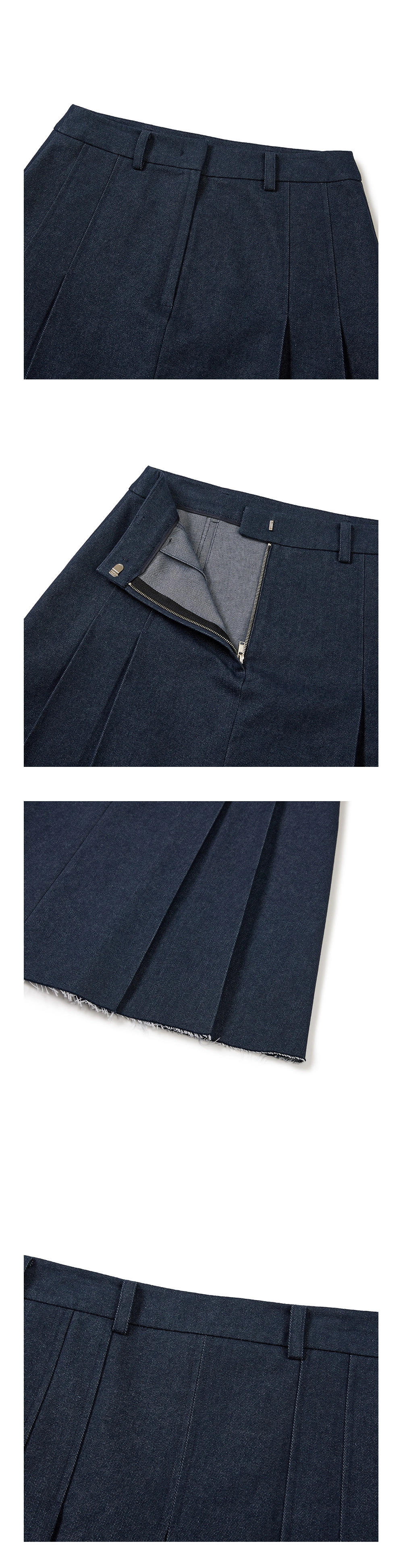 24SP RAW CUT MIDI PLEATS SKIRT / 2 COLOR
